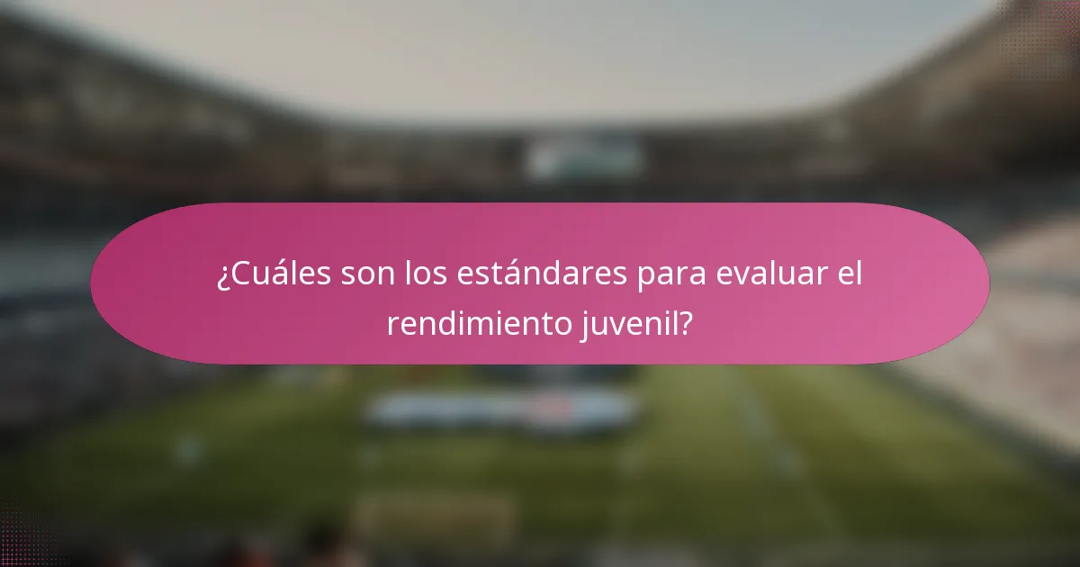¿Cuáles son los estándares para evaluar el rendimiento juvenil?