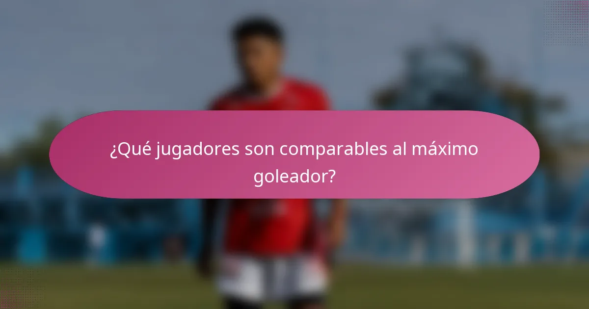 ¿Qué jugadores son comparables al máximo goleador?